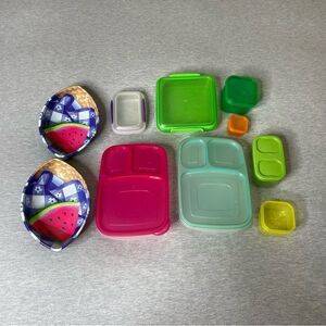 Tupperware Plastic Storage Multi-Colored Container 10 PCS. Set